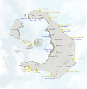 Carte Santorin Points intérêts