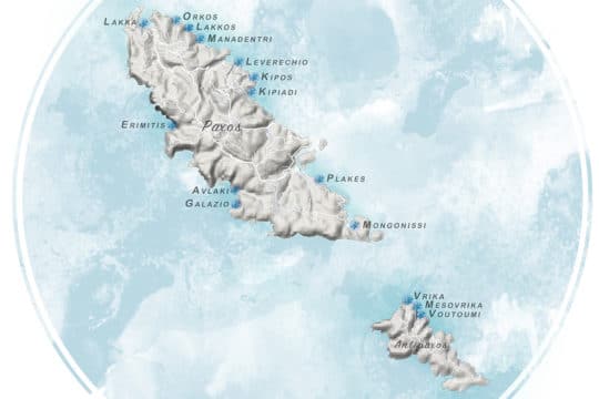 carte des plages de Paxos